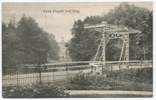 Prentbriefkaart Huize Keppel met brug  1917