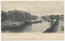 Prentbriefkaart Groningen - Reitdiep 1904