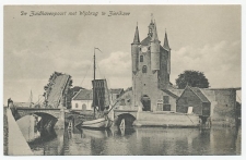 Prentbriefkaart Zierikzee - Havenpoort met Wipbrug 1925