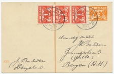 Briefkaart G. 238 / Bijfrankering Hengelo - Bergen 1937