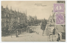 Prentbriefkaart Amsterdam - Wenen 1919  Op voorzijde gefrankeerd