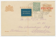 Briefkaart met bijfr. Driebergen  1921 - Zondag etiket