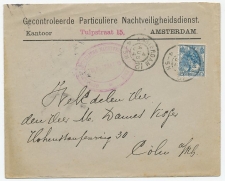 Firma envelop Amsterdam 1904 - Bewaking -