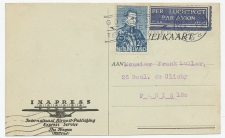 Em. Herdenking 1933 Den Haag - Parijs - Briefkaart / Luchtpost