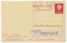 Briefkaart G. 317 Rotterdam - Duitsland 1955 ( etiket : nazenden