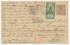 Briefkaart G.198 / Bijfrankering Den Haag - Italie 1924 - Retour