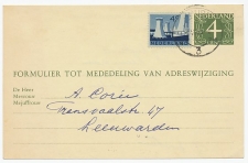 Verhuiskaart G. 26  / Bijfrankering Joure - Leeuwarden 1965