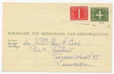 Verhuiskaart G. 26 / Bijfrankering Breda - Leeuwarden 1964