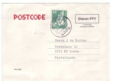 Dienst PTT  Postcode kaart verzonden vanuit het buitenland 1978