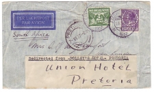 Em. Veth Amersfoort - Pretoria 1937 - Etiket : Redirected