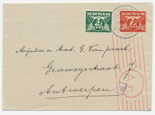 Envelop met Bijfr. Heerlen - Antwerpen 1943 