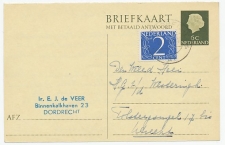 Briefkaart G. 314 V-krt. / Bijfrankering Dordrecht - Utrecht
