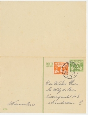 Briefkaart G. 223 / Bijfrankering Gouda - Amsterdam 1941