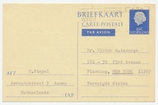 Briefkaart G. 341 Assen - New York U.S.A. 1971