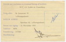 Verhuiskaart G.24 Particulier bedrukt  s Hertogenbosch 1955