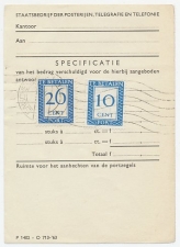 Em. Port 1947 Specificatie Antwoordnummers Enschede 1966